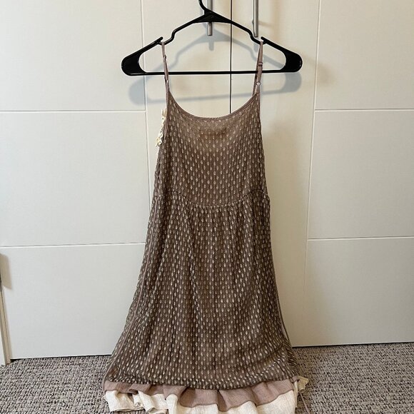 a'reve cottagecore boho flowy Dress  - Brown - Picture 2 of 6